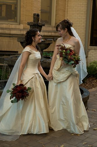 A white gothic dress with a corset A formal budget wedding