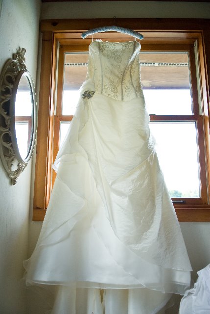 Amy's dress is the first traditional wedding dress that has been passed 