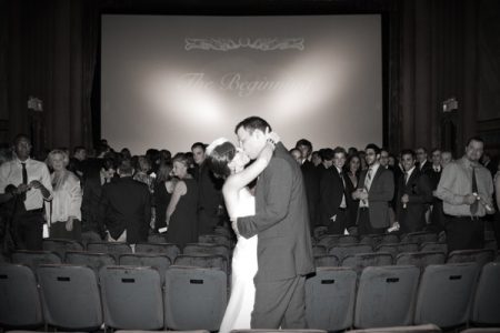 movie screen vintage wedding