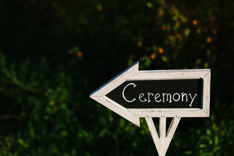Ceremony wedding sign