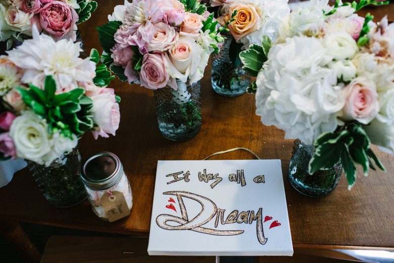 wedding details and it was all a dream sign diy