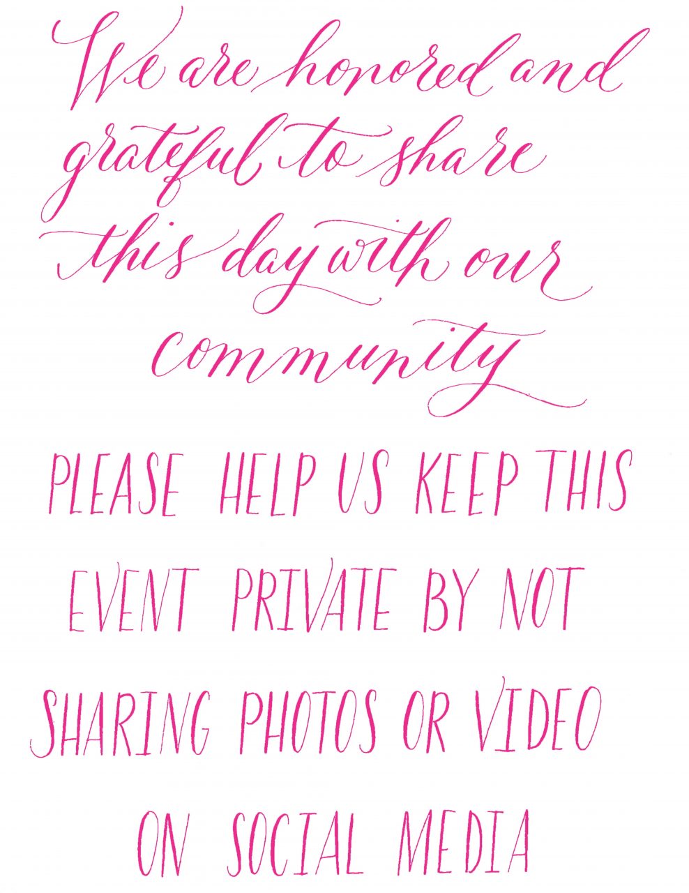 Free Unplugged Wedding Sign From Everly Calligraphy | A Practical Wedding