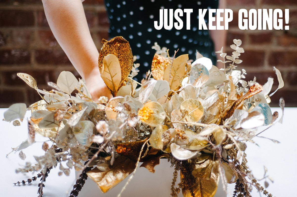 How To Glitter Gold Fake Floral Centerpiece A Practical Wedding