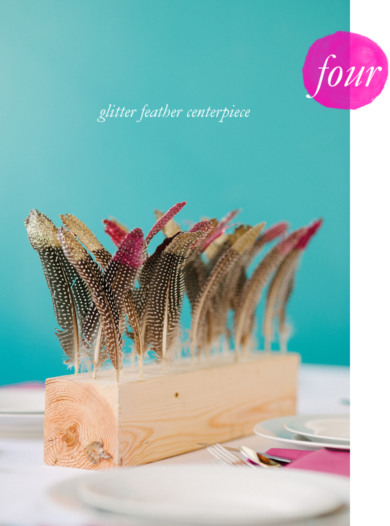 Glitter Feather Centerpiece | A Practical Wedding