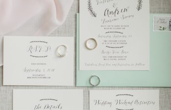 Wedding invitation with script fonts