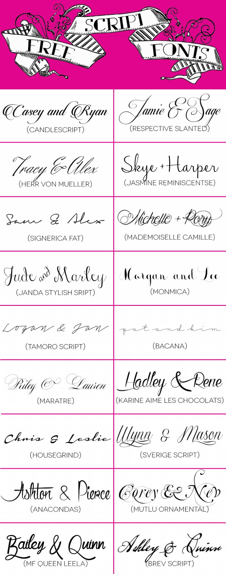 18 Free Script Fonts for Your DIY Wedding Invitations | A Practical Wedding