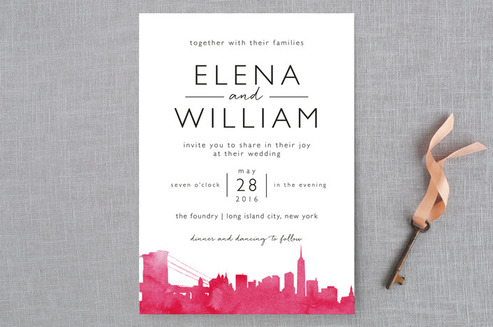 new york skyline wedding invite