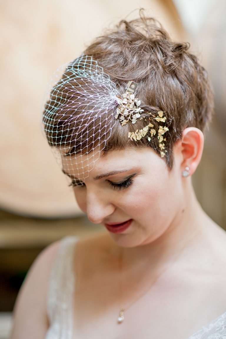 How To Diy A Gold Leafed Short Hair Style A Practical Wedding
