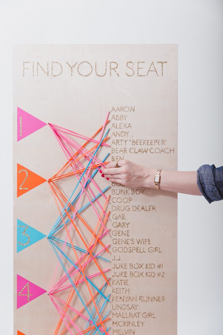 DIY Glitter Seating Chart Escort Board Tutorial | A Practical Wedding