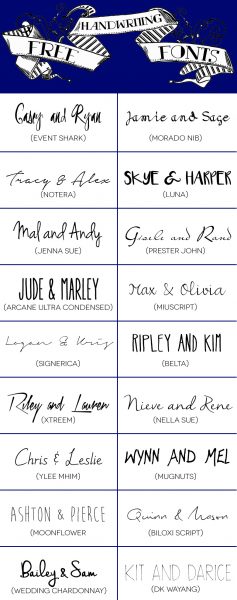 18 Free Handwriting Fonts for Your DIY Wedding Invitations | A ...