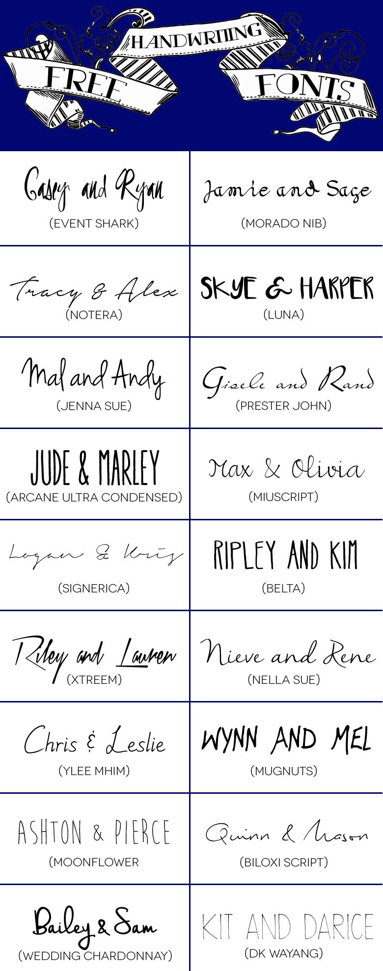 best wedding fonts script