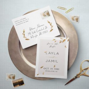 wedding invitation with a script font