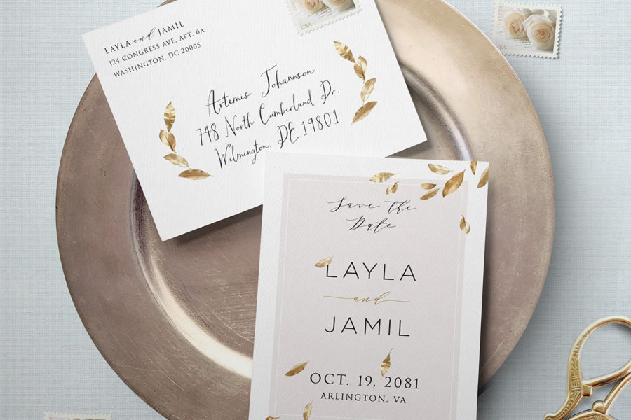 wedding invitation with a script font