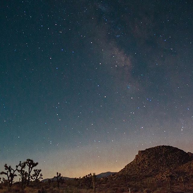 nighttime photo of a starry desert sky