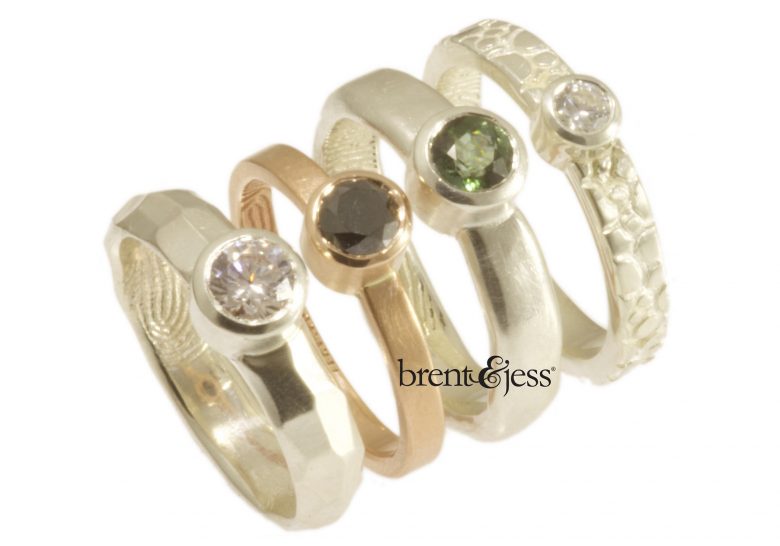 Fingerprint wedding rings from Brent&Jess