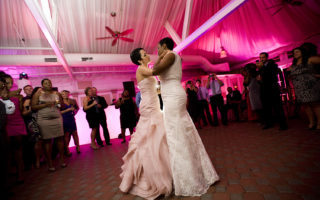 Two brides dancing their first dance