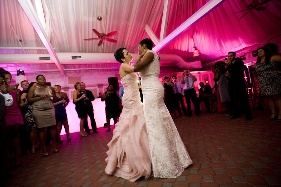 Two brides dancing their first dance