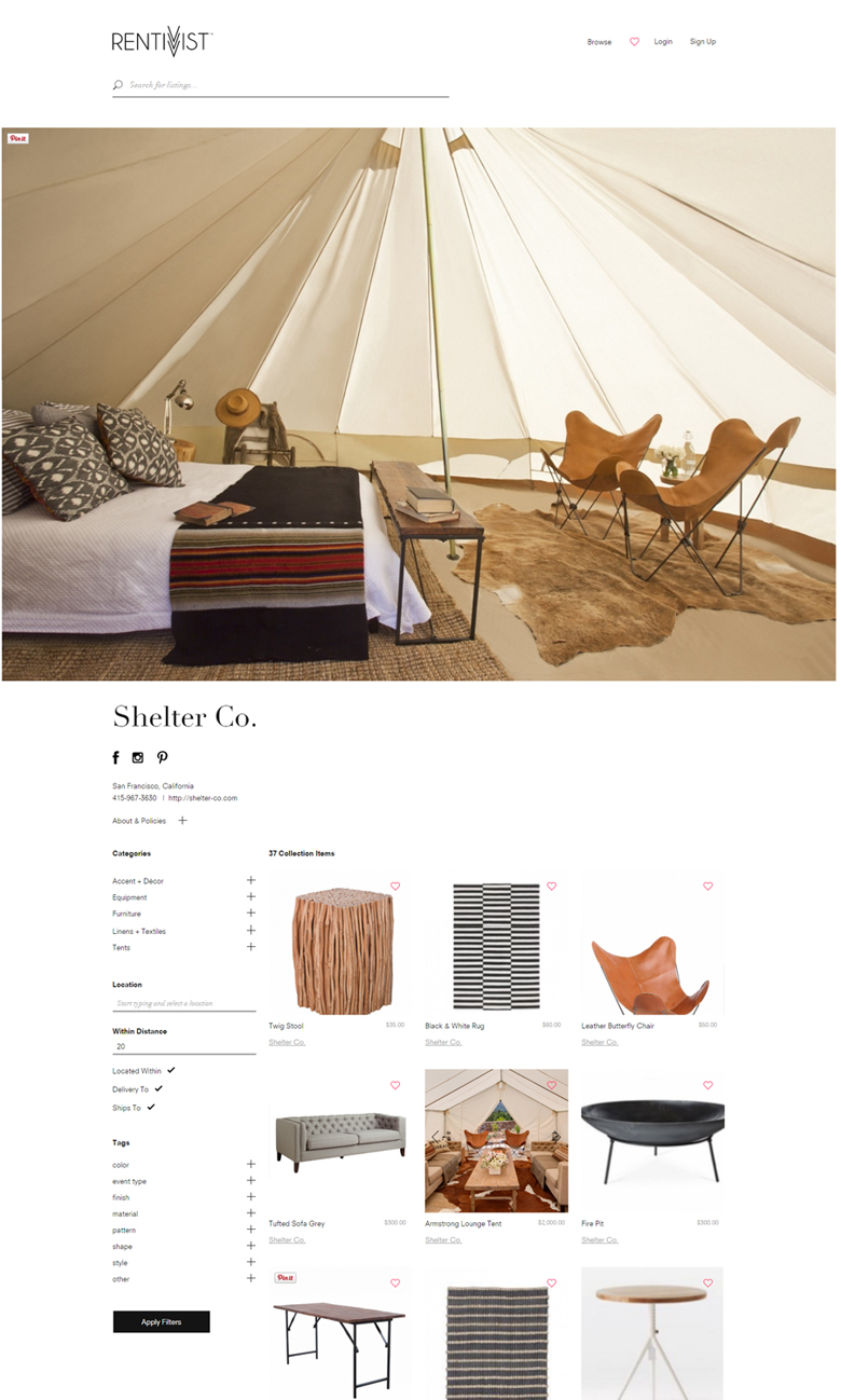 shelter co home page via rentivist