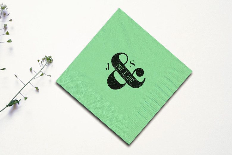 wedding napkin with ampersand
