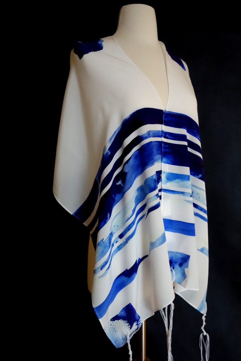 watercolor silk tallit from Advah designs