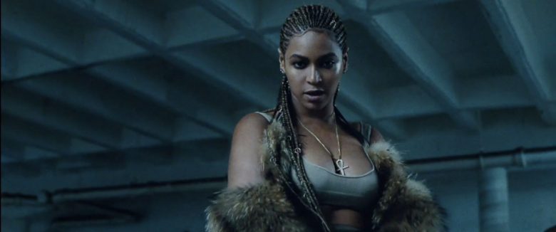 Beyonce in a fur coat