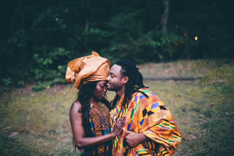 couple in traditional African clothing