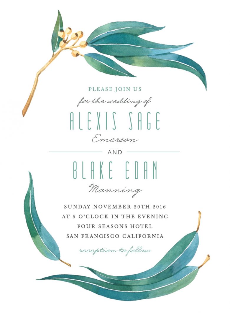 eucalyptus wedding invitation by minted
