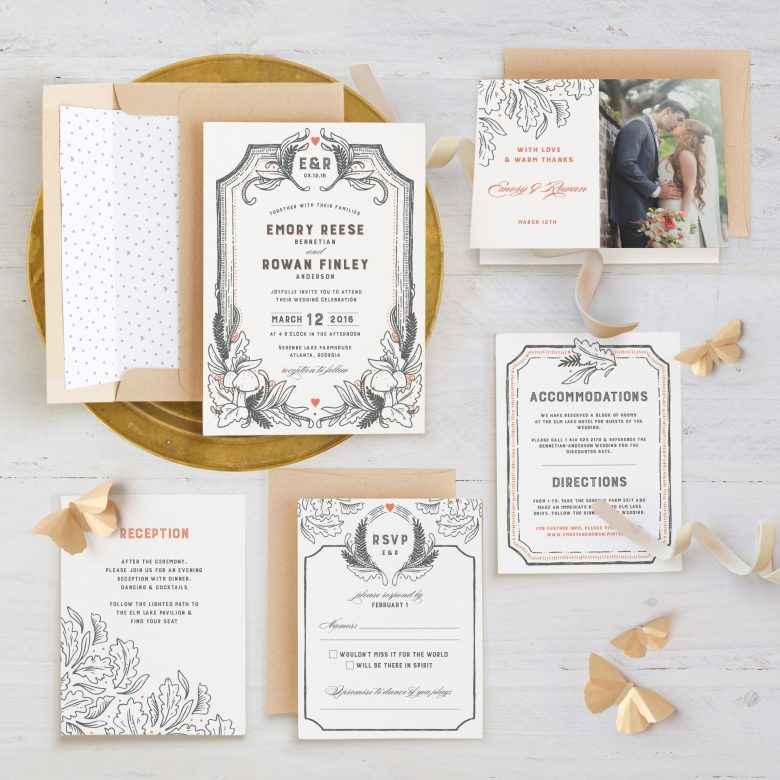 fairy tale minted wedding invitation