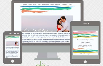 sample wedding website from glö