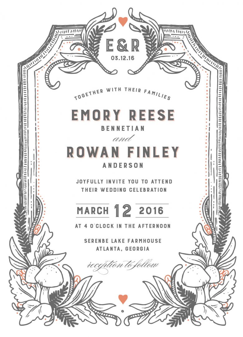 looking glass wedding invitation by minted
