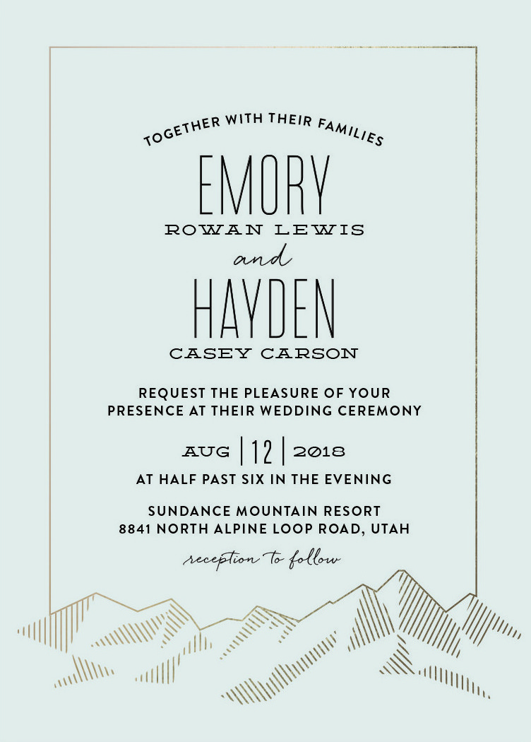 mountain vista wedding invitation by minted