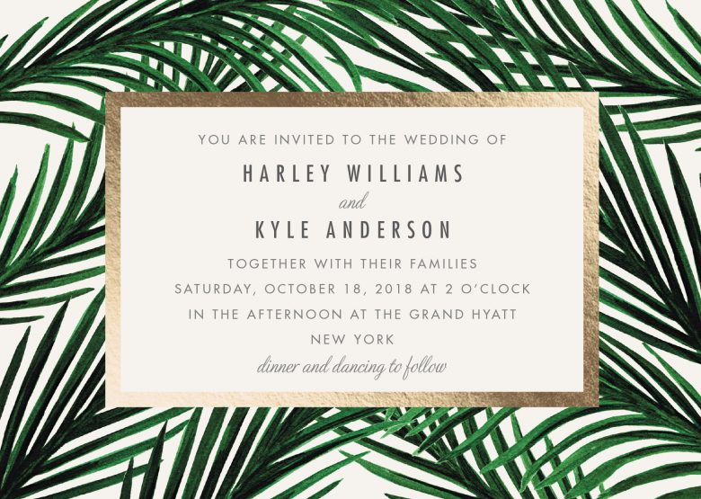 tropical love wedding invitation by minted