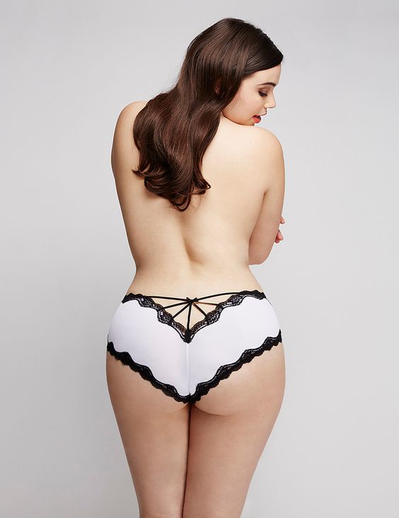 woman wearing black and white lane bryant lingerie