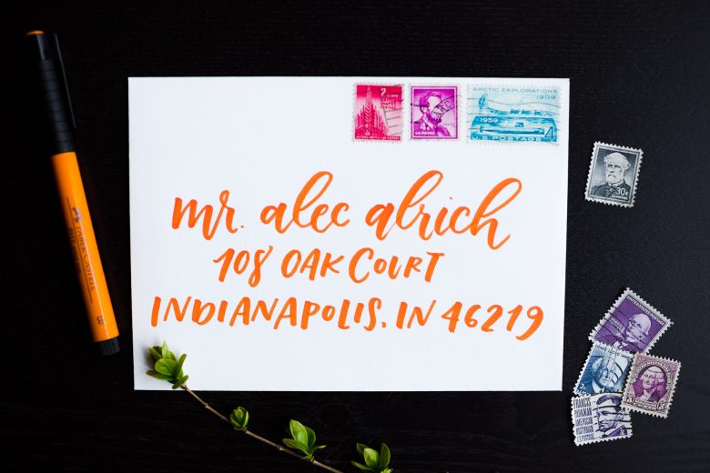 Manayunk Calligraphy Styles - Moscow Mule marker envelope
