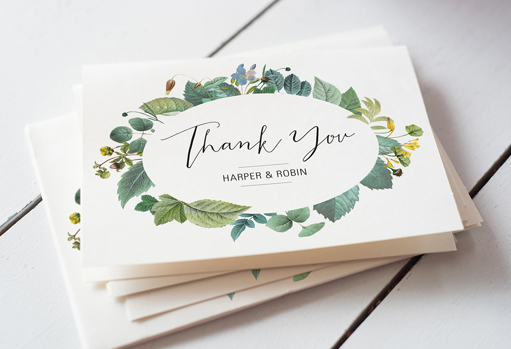 Thank You card note Set of 10 Wedding Thank You Personalized Thank You...