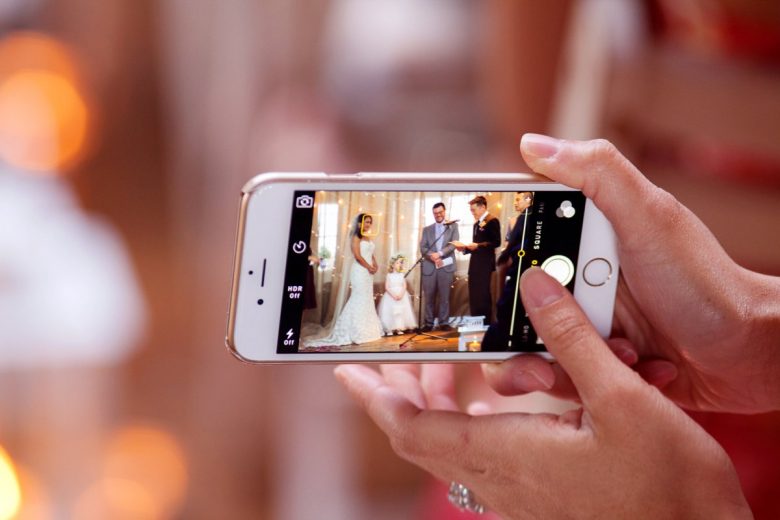 iphone photo of wedding ceremony