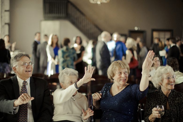 guests waving