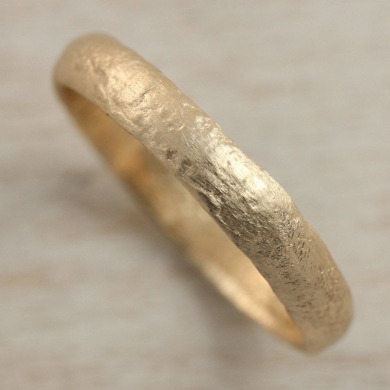 10k_Yellow_Gold_3mm_Classic_Ancient_Band wedding