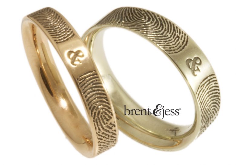 you and me brent and jess fingerprint weddings bands