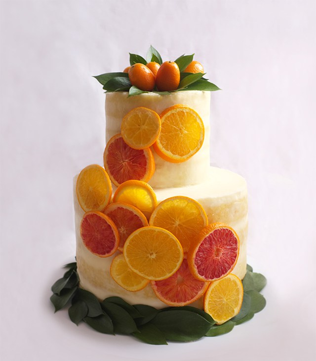 citrus wedding cake