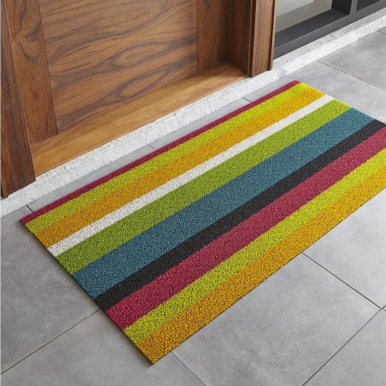 striped doormat from crate and barrel