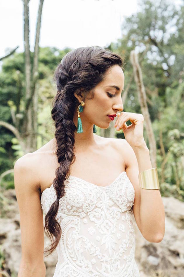 fishtail braid bridesmaid hairstyle