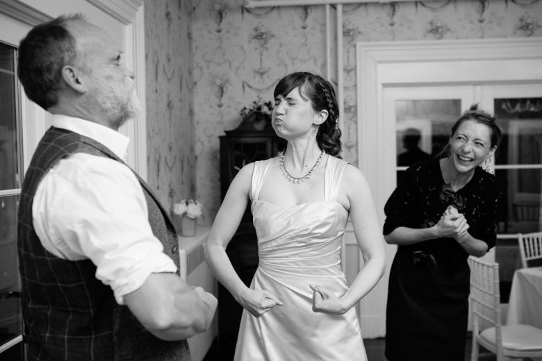 black and white wedding photo by kelly benvenuto