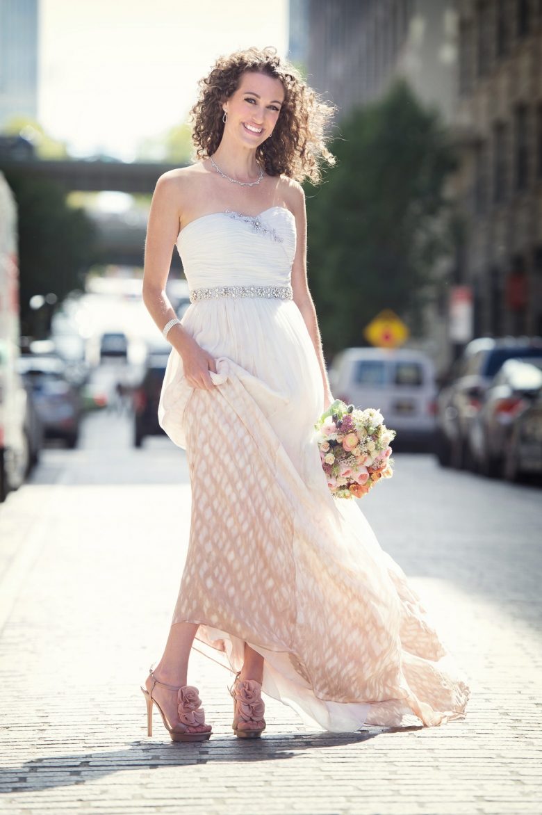 bride modeling celia grace gown