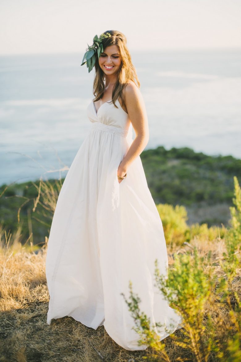 bride modeling celia grace gown