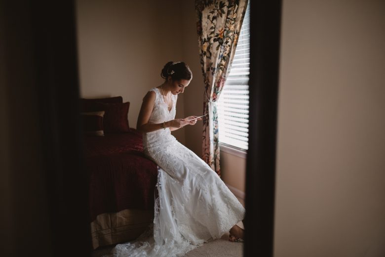 bride reading a letter