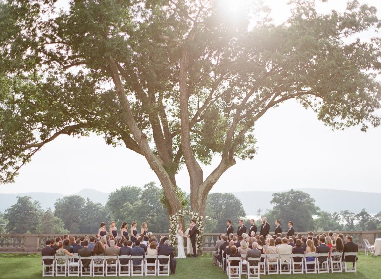 outdoor wedding ceremony under a tree