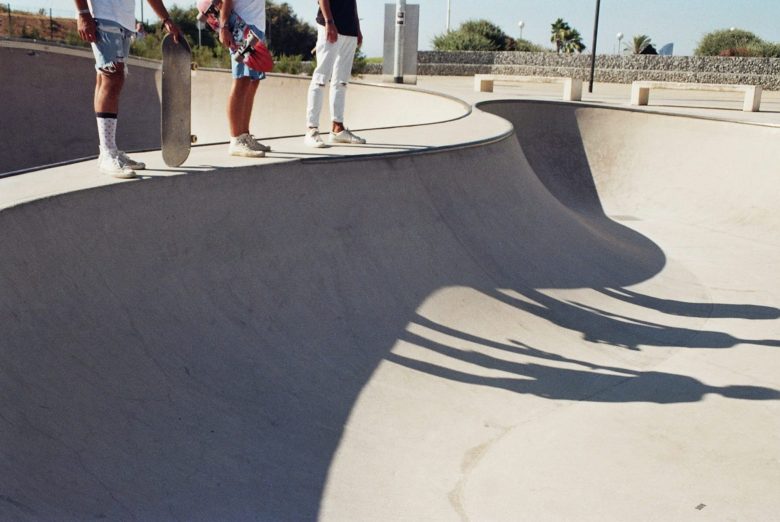 teens at a skate park