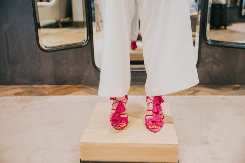 pink loeffler randall tassel shoes