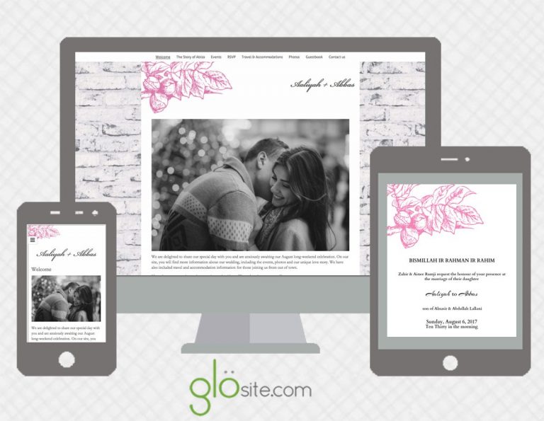 glo wedding website - how to add instagram hashtag feed to your wedding website